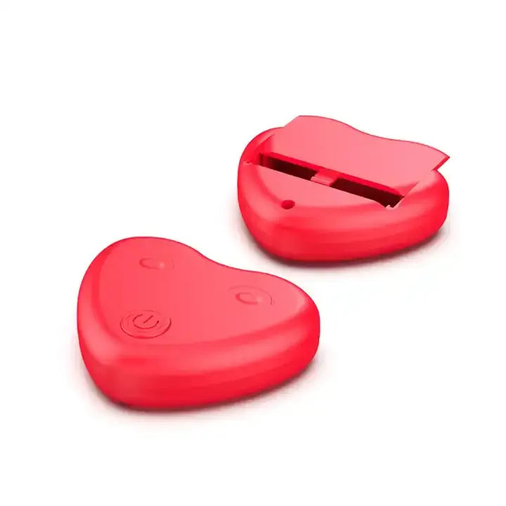 Interactive red heartbeat toy for dogs, designed to alleviate anxiety and promote calmness.