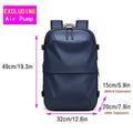 Men's casual backpack dimensions 49cm height, 32cm width, expandable from 15cm to 20cm, excluding air pump.