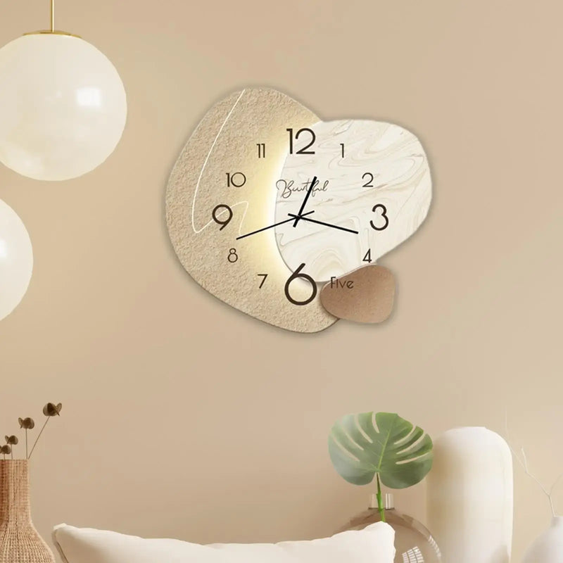 28cm wall mounted wooden clock in Nordic style, featuring Roman numerals and a modern design for home decoration.