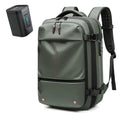 Large capacity men's travel backpack for 17-inch laptop, featuring vacuum compression, ideal for business and hiking.