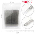 500pcs disposable mascara wands in a clear pack, perfect for eyelash makeup and extensions application.