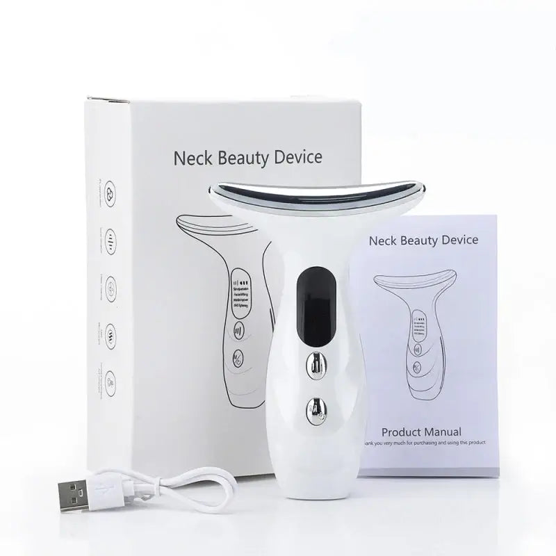 Electric Neck Beauty Instrument Household Heating Beauty Device Micro Current LED Firming Lifting Lighten Neck Lines Skin Care