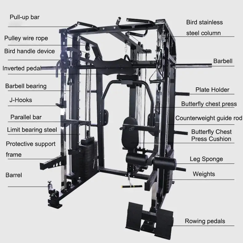 Multi-functional Smith Machine Fitness Training Gym Equipment Commercial Smith Training Machine