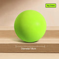 Bright green 18cm mute elastic bouncy ball for kids, perfect for dodge games and basketball training.