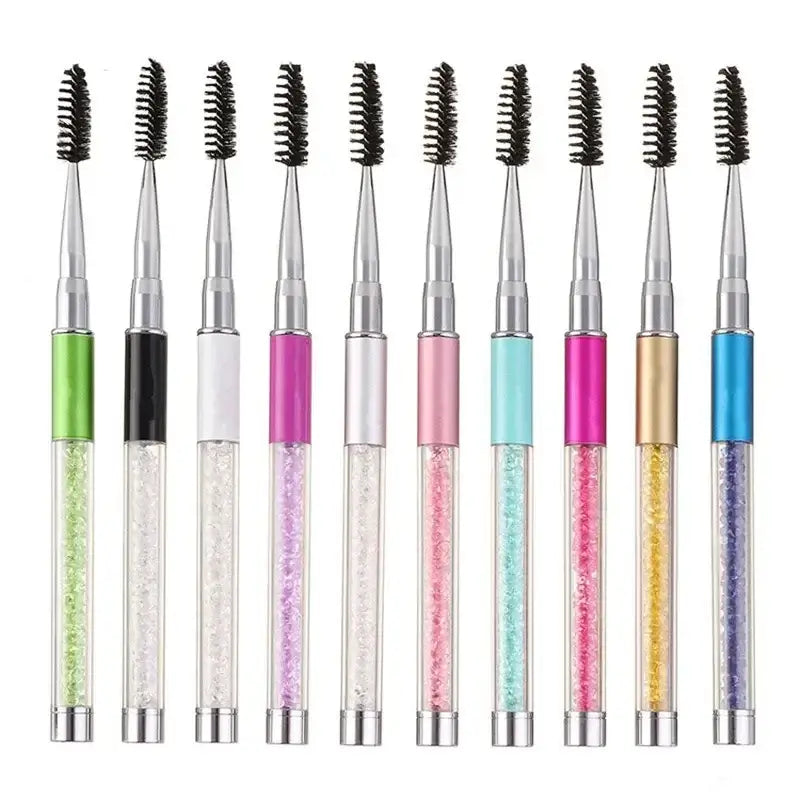 Rhinestone Handle Lash Brush Reusable Eyelash Brushes Mascara Applicator Wand Brushes Eyelash Extension Makeup Tool  Eyelashes