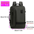 Men's Fashion Casual Backpack dimensions with vacuum compression, 17in laptop bag, waterproof and expandable storage.