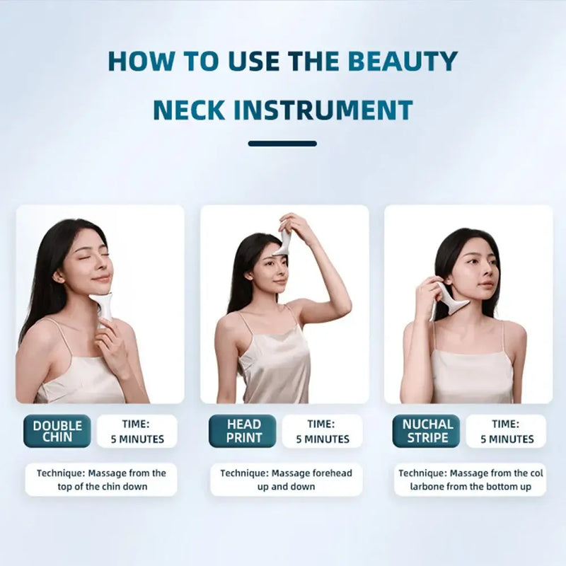 Electric Neck Beauty Instrument Household Heating Beauty Device Micro Current LED Firming Lifting Lighten Neck Lines Skin Care