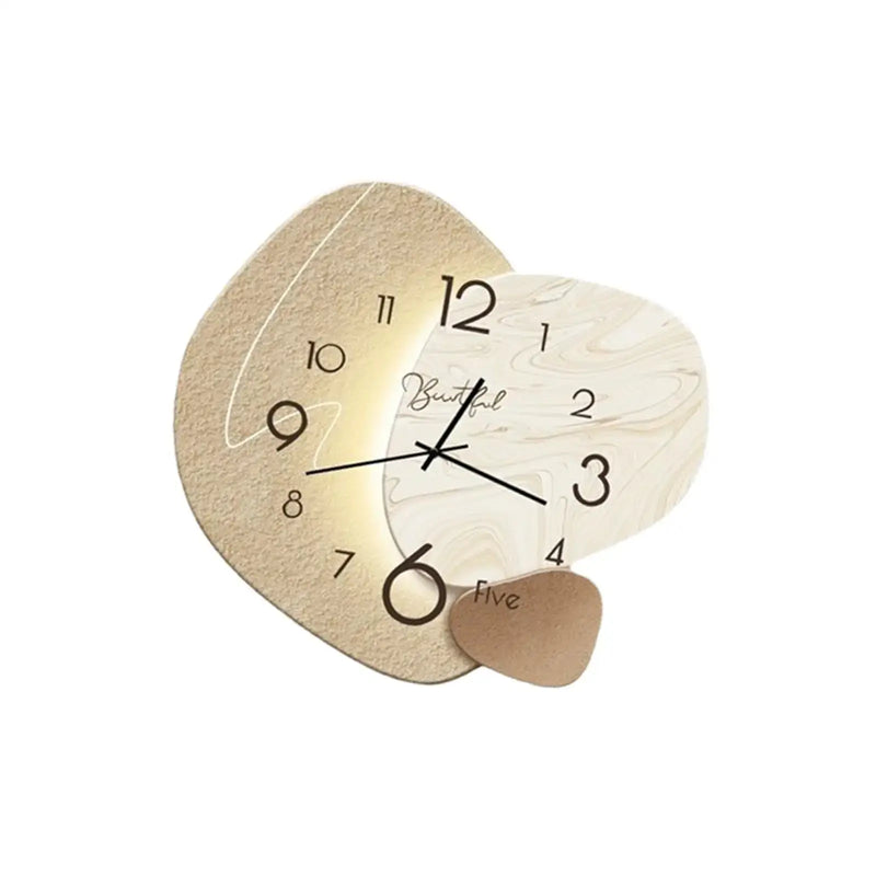 28cm modern wall mounted clock featuring a unique abstract design and silent mechanism for home or office decor.