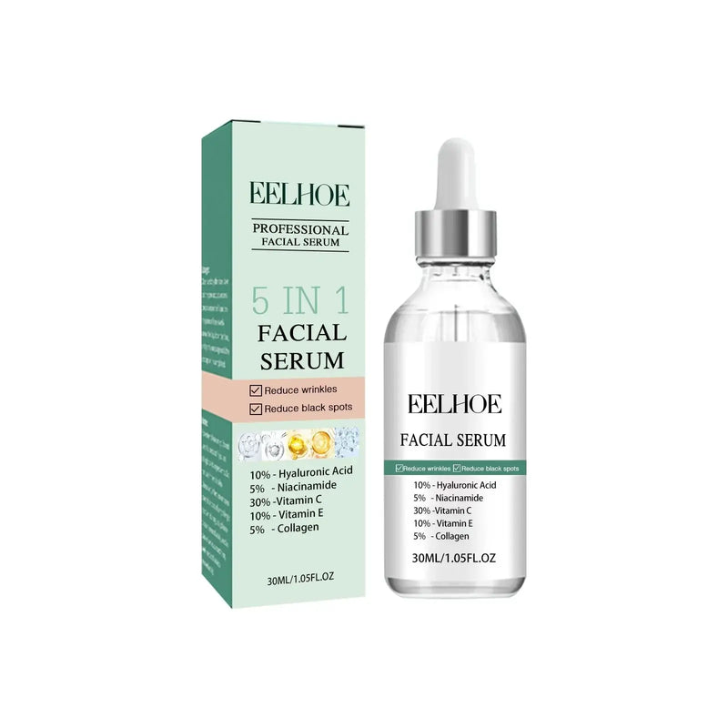 5 in 1 Line Reducing Firming Facial Serum Moisturizing Brightening Vitamin C Collagen Facial Serum Pore Tightening Skincare