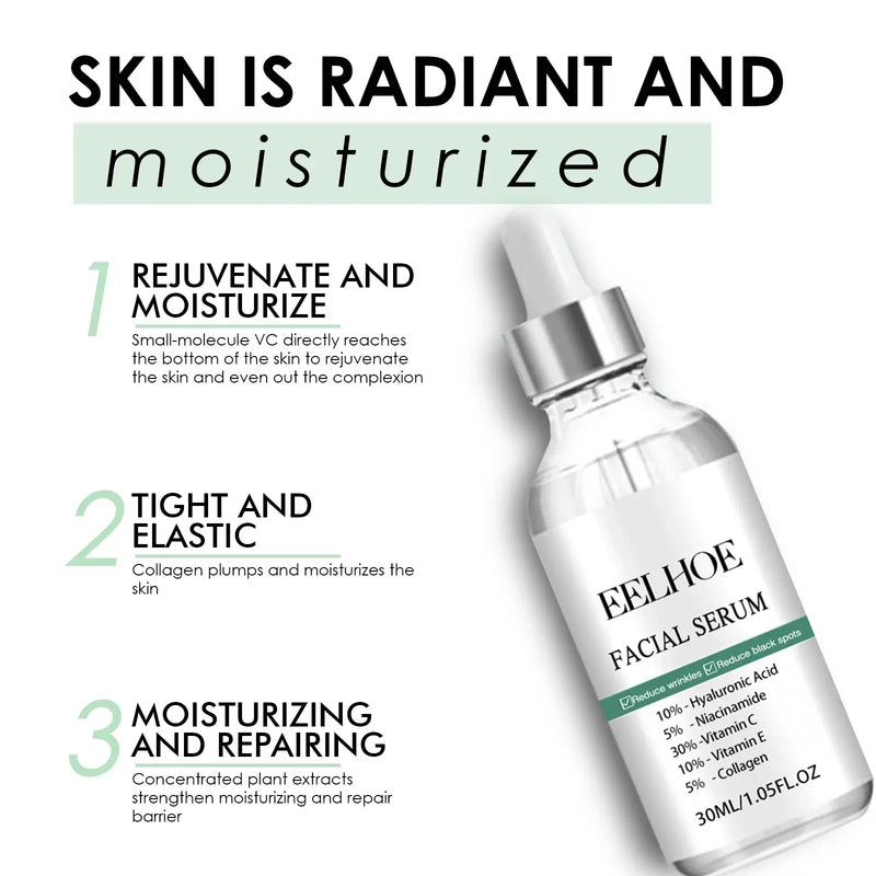 5 in 1 Line Reducing Firming Facial Serum Moisturizing Brightening Vitamin C Collagen Facial Serum Pore Tightening Skincare