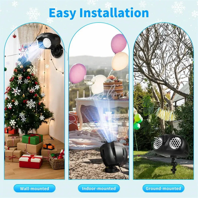 Outdoor Led Projector Light Snowflake Romantic Christmas Decoration IP65 Waterproof for New Year,Garden,Yard