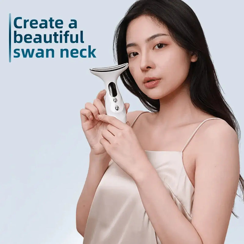 Electric Neck Beauty Instrument Household Heating Beauty Device Micro Current LED Firming Lifting Lighten Neck Lines Skin Care