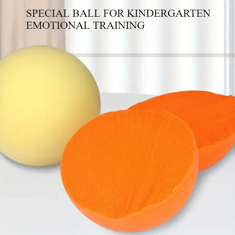 Silent sponge balls for kindergarten emotional training, featuring orange and yellow colors, ideal for indoor fun and activities.