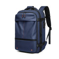 Large capacity men's travel backpack in navy for 17-inch laptops, ideal for business, school, and hiking.