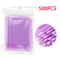 500pcs pack of purple disposable mascara wands applicators for eyelash makeup and cleaning tools