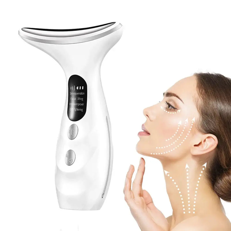 Neck Anti Wrinkle Heating Face Beauty Device Lifting Tighten Massager Electric LED Photon Face Wrinkle Remover Neck Skin Care