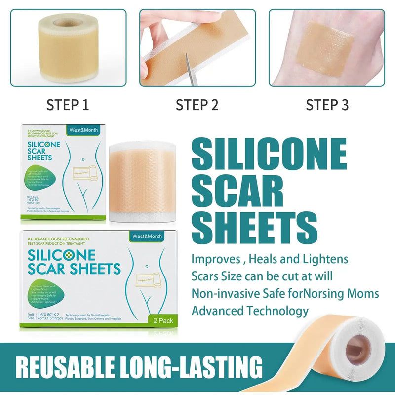 Silicone Scar Patch Skin Repair Sheets Removal Self-Adhesive Stretch Mark Tape Therapy Patch Burn Acne Scar Skin Care