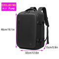 Men's waterproof casual backpack with dimensions 46x32x15 cm, featuring expandable storage and sleek design.