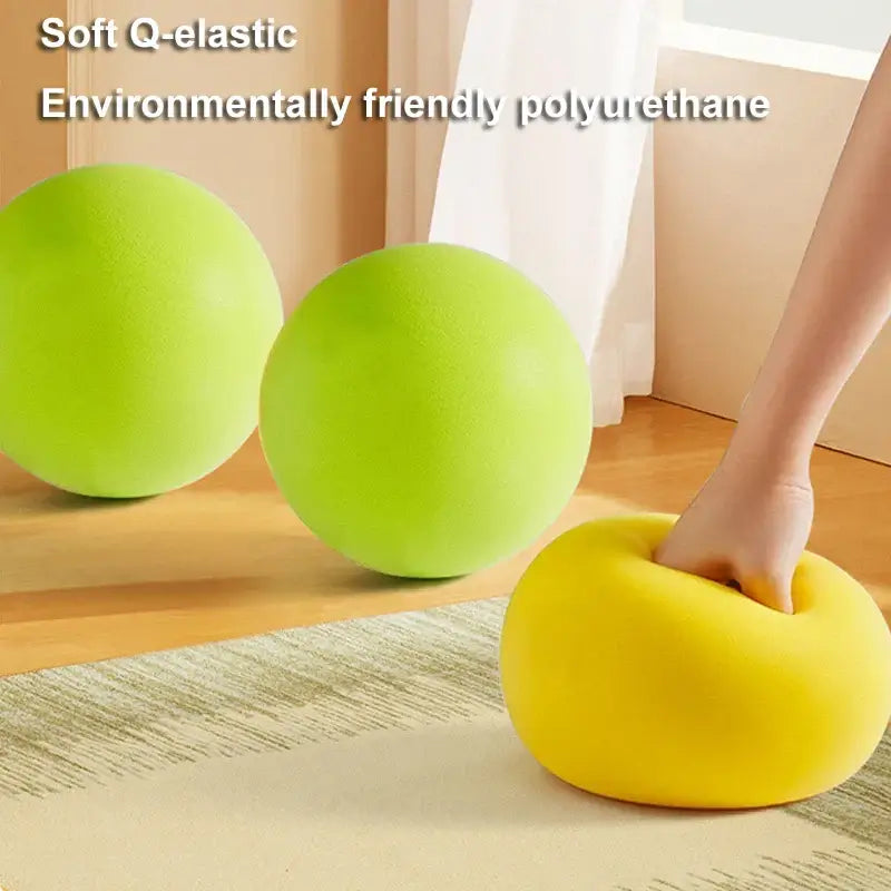 Soft Q-elastic balls made of environmentally friendly polyurethane in vibrant colors, perfect for kids' play.