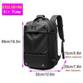 Men's waterproof casual backpack dimensions 49cm x 32cm, expandable for travel, excluding air pump.